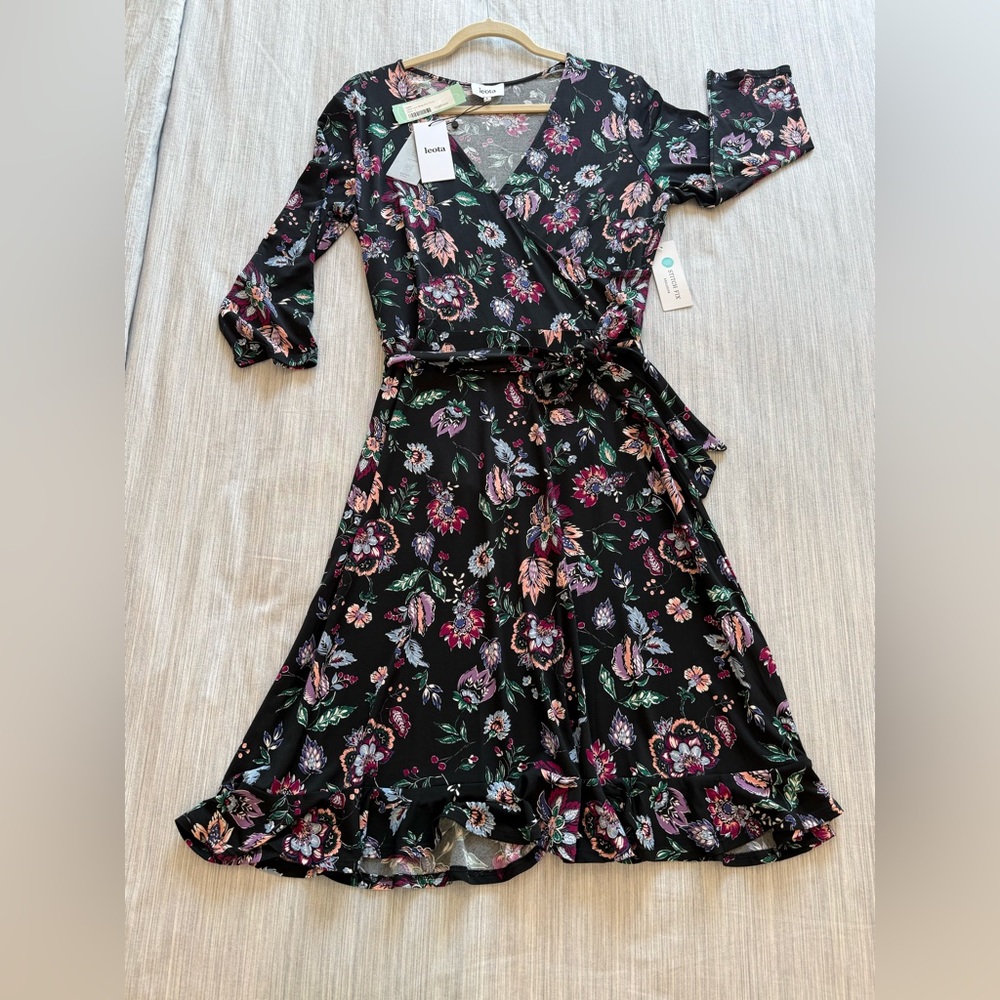 Leota Libby faux wrap knit dress